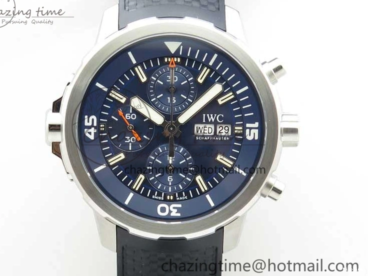 MIROTIME 1224 Aquatimer Chrono IW376803 V6F 1:1 Best Edition Blue Dial on Ruber Strap A Neat 7083